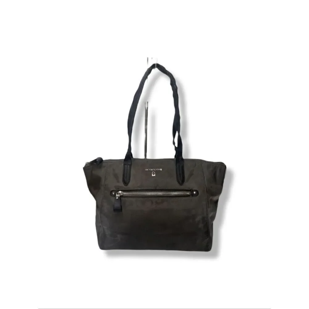 Michael Kors Canvas Leather Trim Tote Shoulder Bag